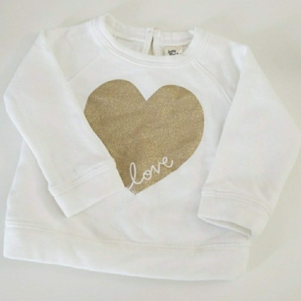 Oshkosh B'gosh Sweatshirt 12m Gold Glitter Heart